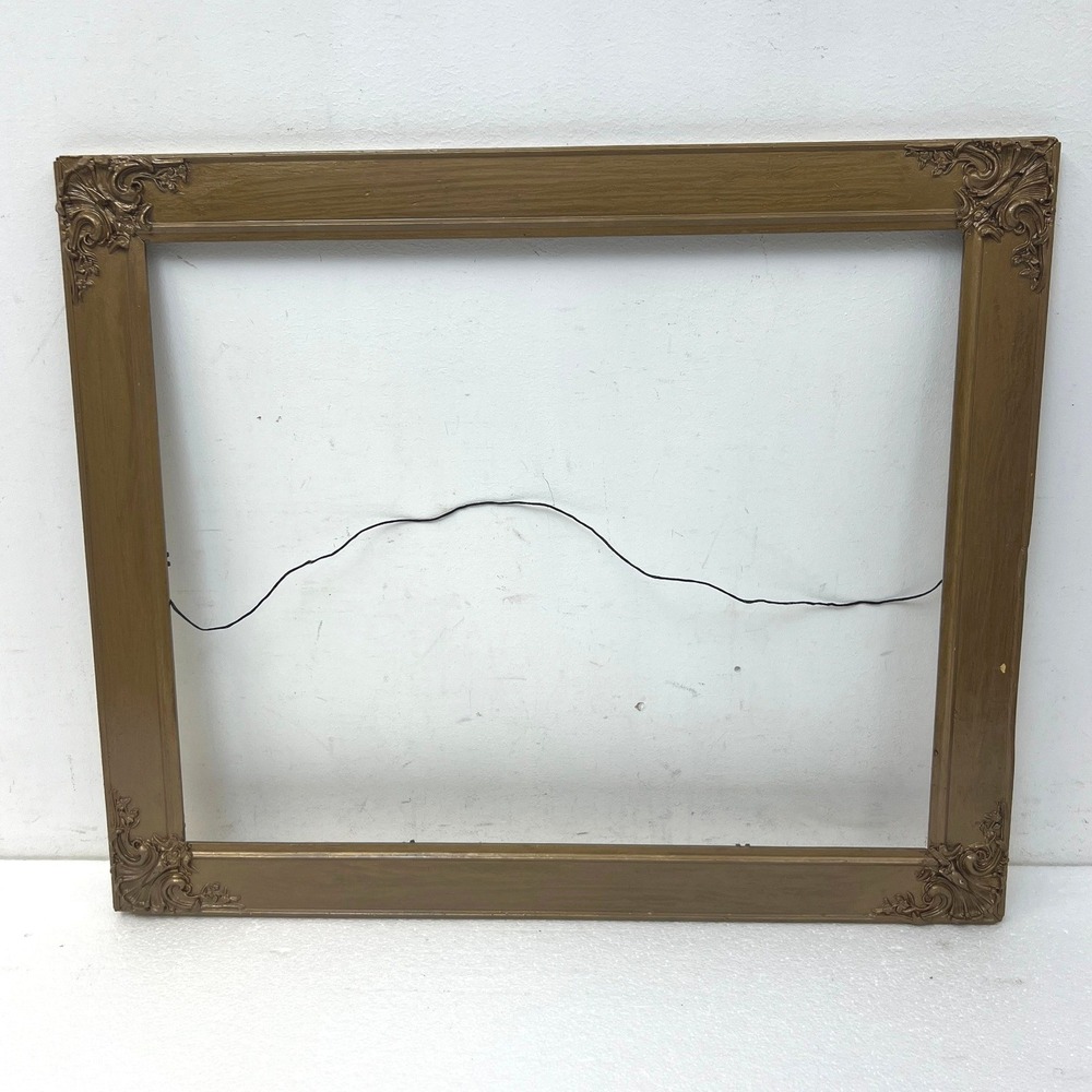 Vintage Gold Gesso Ornate Picture Frame Fits 16x20 Art Floral Corners Antique